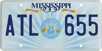 MS license plate ATL655