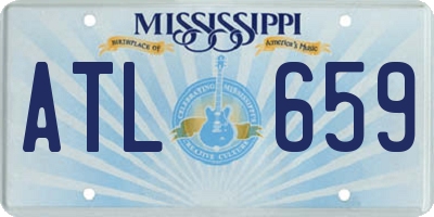 MS license plate ATL659