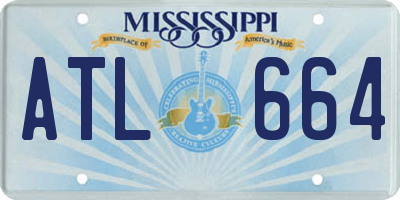 MS license plate ATL664