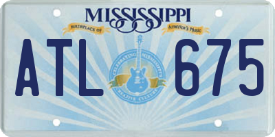 MS license plate ATL675