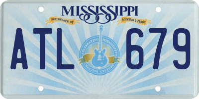 MS license plate ATL679