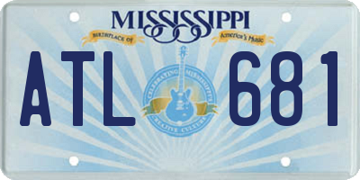 MS license plate ATL681
