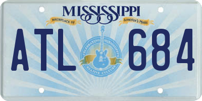 MS license plate ATL684