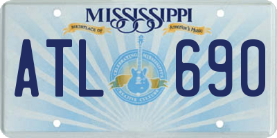 MS license plate ATL690