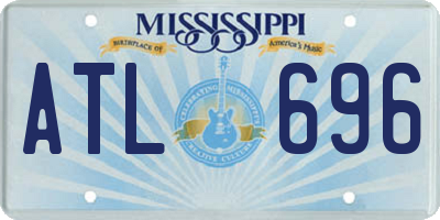MS license plate ATL696