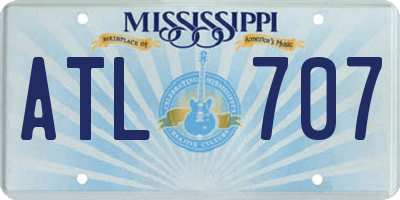 MS license plate ATL707
