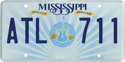 MS license plate ATL711