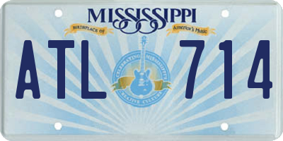 MS license plate ATL714
