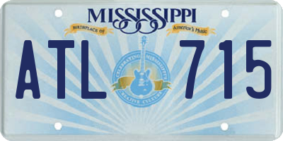 MS license plate ATL715