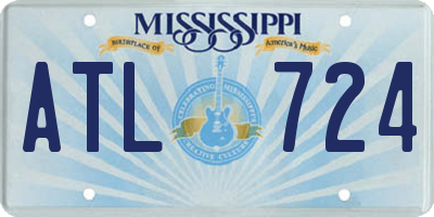 MS license plate ATL724