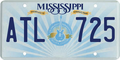 MS license plate ATL725