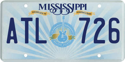 MS license plate ATL726