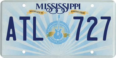 MS license plate ATL727