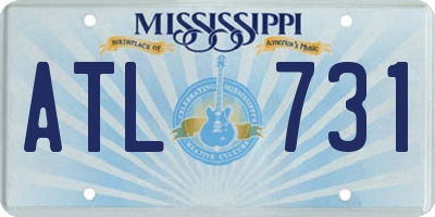 MS license plate ATL731