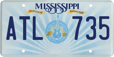 MS license plate ATL735