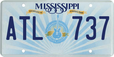 MS license plate ATL737