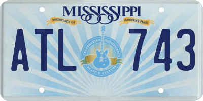 MS license plate ATL743