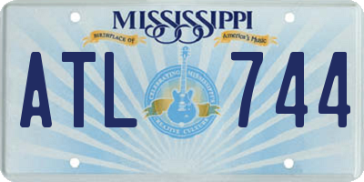 MS license plate ATL744