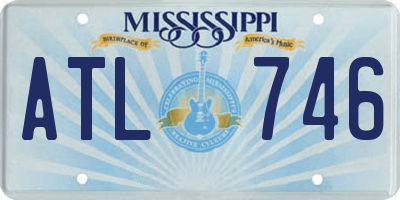 MS license plate ATL746