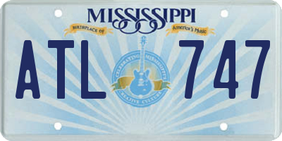 MS license plate ATL747