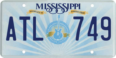 MS license plate ATL749