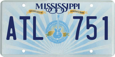 MS license plate ATL751