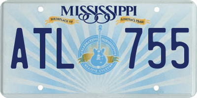 MS license plate ATL755