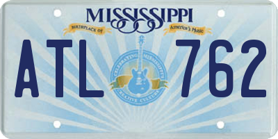 MS license plate ATL762