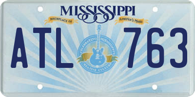 MS license plate ATL763