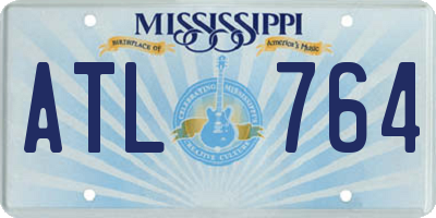 MS license plate ATL764