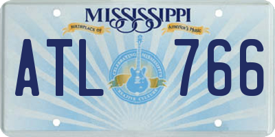 MS license plate ATL766