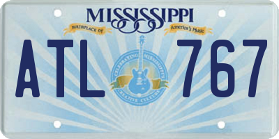 MS license plate ATL767