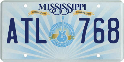 MS license plate ATL768