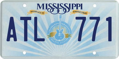 MS license plate ATL771