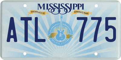 MS license plate ATL775