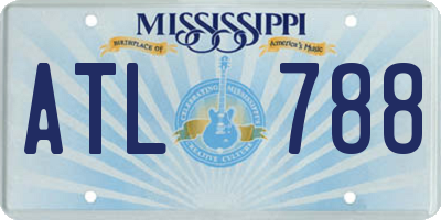 MS license plate ATL788