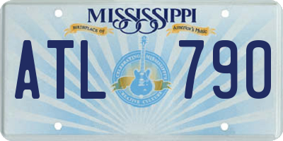 MS license plate ATL790