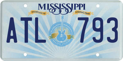 MS license plate ATL793