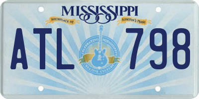MS license plate ATL798