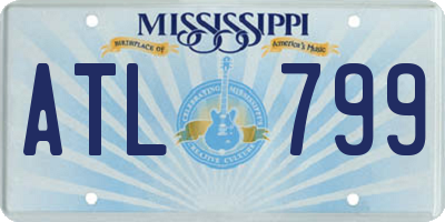 MS license plate ATL799