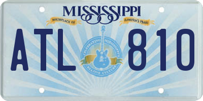 MS license plate ATL810
