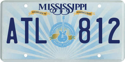 MS license plate ATL812