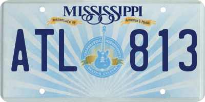 MS license plate ATL813