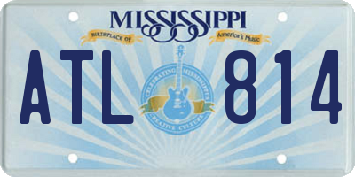 MS license plate ATL814