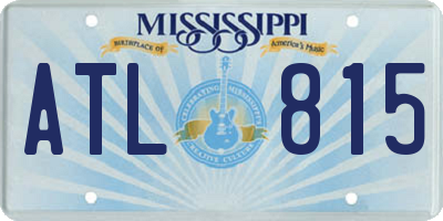 MS license plate ATL815