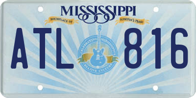 MS license plate ATL816