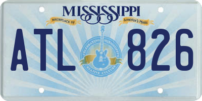 MS license plate ATL826