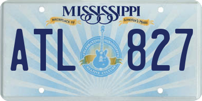 MS license plate ATL827