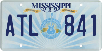 MS license plate ATL841