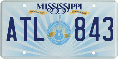 MS license plate ATL843